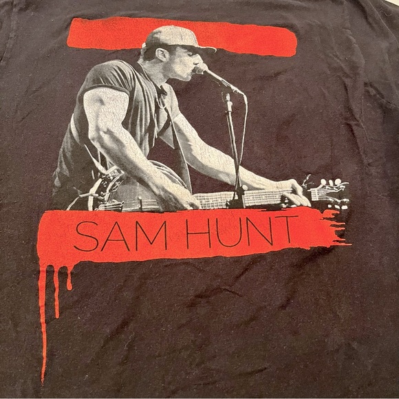 sam hunt Other - Sam Hunt 2015 Summer Tour SZ Large Black Short Sleeve Shirt Tulex Country *FLAW
